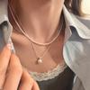 Women's Double Layered Pearl Chain Necklace