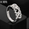 925 Sterling Silver Heart Ring Fashion Charm Wedding Jewelry