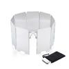 Portable Aluminum 9 Plates Foldable Gas Stove Windshield Camping Cooking BBQ Cooker Wind Guard Outdoor Picnic Cookware Windbreak