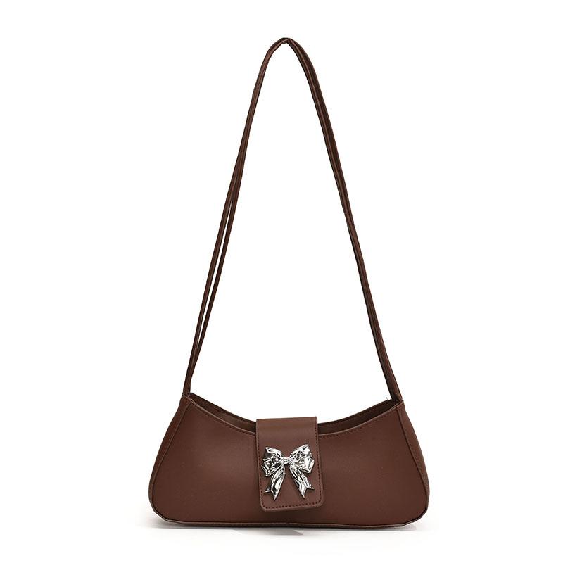 Женская персонализированная сумка-мессенджер 2024 года, летняя новая повседневная корейская версия, сумка-полумесяц, модная простая сумка через плечо с бантом