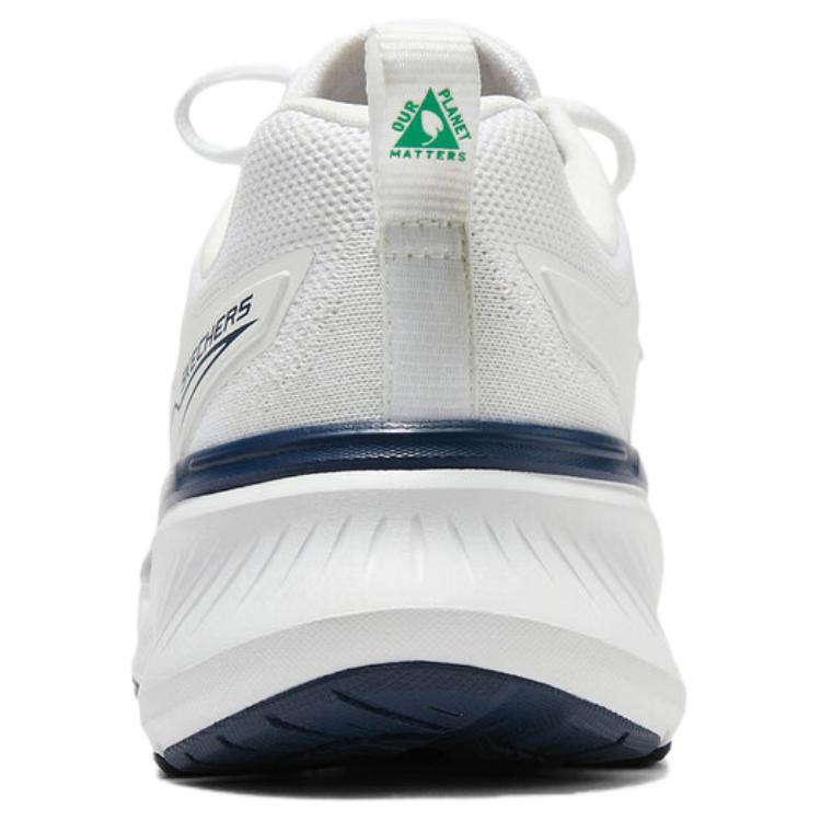 Skechers Edgeride Ткань Удобные Классические Универсальные Модные Дышащие Низкие Повседневные Кроссовки Мужские Белый Синий 232836-WNV