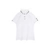 Li Ning Logo Embroidered Split Hem Short Sleeve Polo Shirt Women Polo Shirts Standard-White APLR072-1