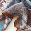 British Horse 71 Two-color cotton and linen small square scarf women's retro versatile neck small silk scarf thin scarf