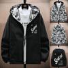 NEW Strewear Printed Fashion Reversible Male God Jacket Men Thin Hooded Jackets Windbreakers Clothing Plus Size