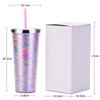 Double-Layer Plastic Cup, Sequined Straw Cup, Straight Cup, Summer Cold Drink Water Cup Can Be Determined