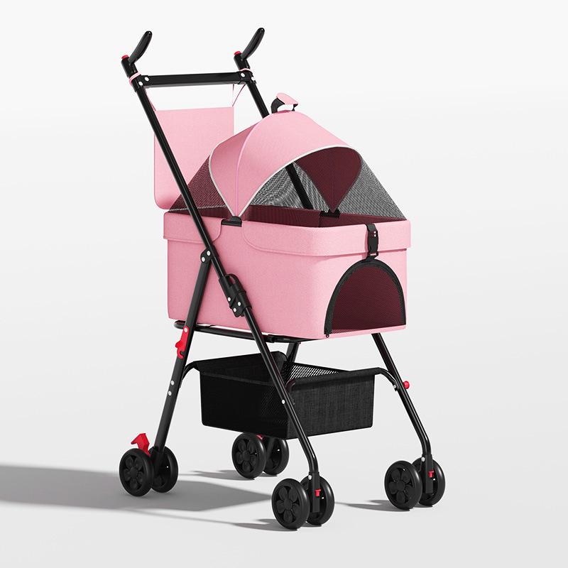 Foldable Pet Stroller for Dogs and Cats - Cross-Border Export