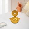 Chinese Yuan Bao Statue Desktop Ornament Rotatable Miniature Yellow Ingot Figurine for Entrance Home