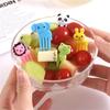 10pcs Animal Cute Fruit Fork Mini Cartoon Kids Snack Cake Dessert Food Pick Toothpick Bento Lunches Party Decor Random Color