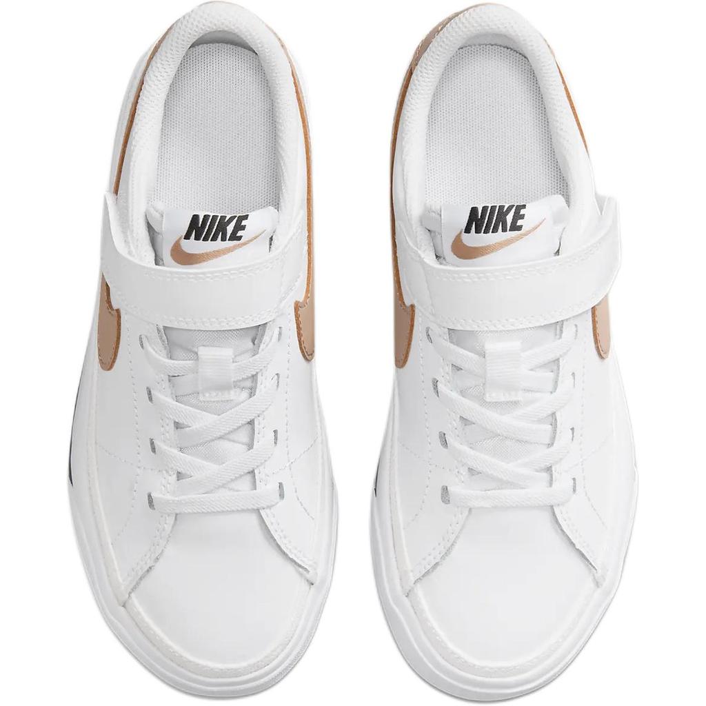 Nike Court Legacy Comfortable Slip Resistant Abrasion Resistant Low top Kids' Skateboarding Shoes White DA5381-126