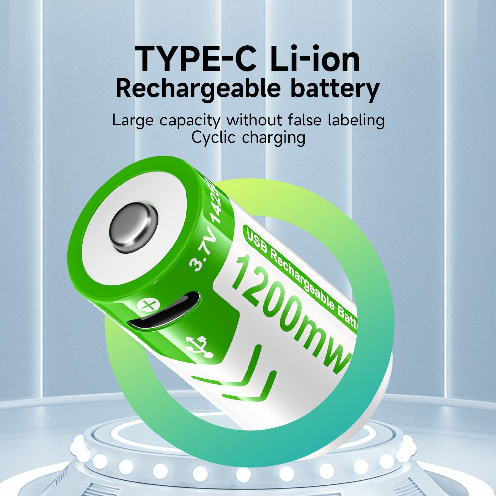 PALO 3,7 В, 14250, 300 мАч, литиевая аккумуляторная батарея, USB-аккумуляторная батарея с датчиком - красная/зеленая батарея для лазерной указки, бесплатный кабель