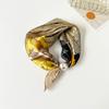 Letter-Printed Retro Women'S Silk Scarf, High-End Simulation Silk, Satin Magnetic Buckle Decorative Scarf, Scarf, Scarf.