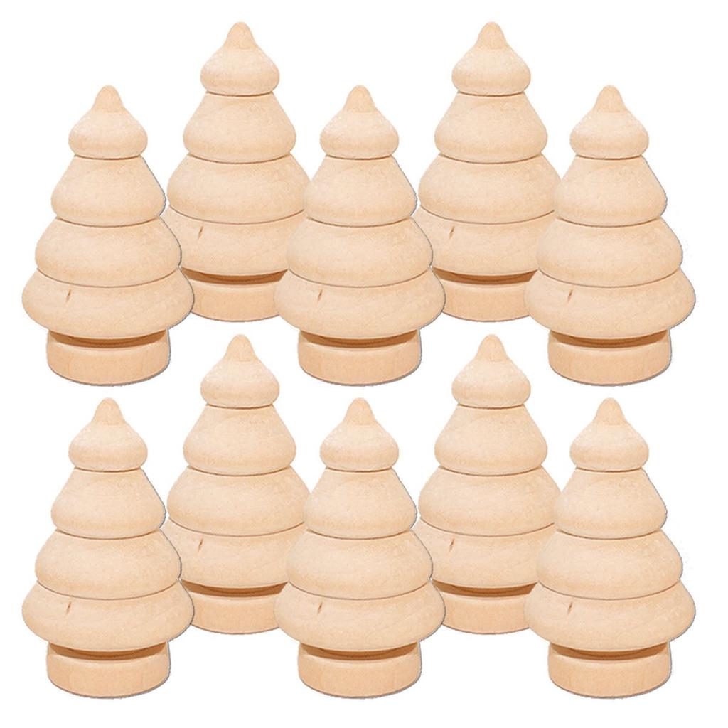 10 шт./компл., детские куклы из бревен, деревянные фигурки, рождественские украшения, ремесленные детские игрушки, сделай сам, роспись по дереву Tr