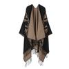 Versatile Travel Shawl, Cold-Proof And Warm In Spring And Autumn, With Thickened Fringed Split Cloak