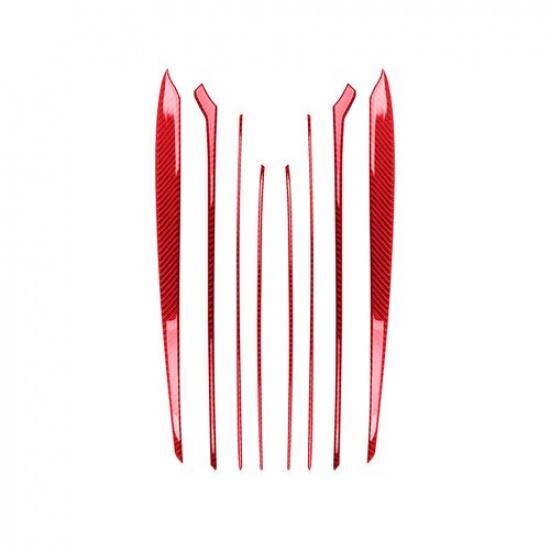 Red Carbon Fiber Car Inner Door Panel Decoration Strip For Tesla Model 3 Y 17-22