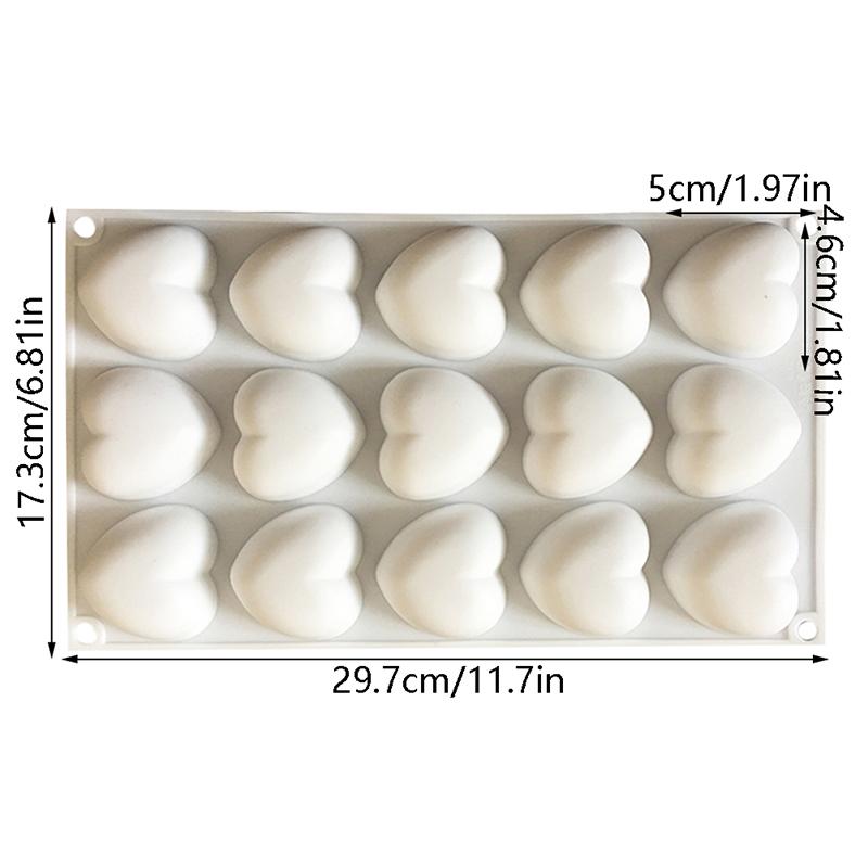 1 шт. 15-гнездные силиконовые формы для торта, мини-формы в форме сердца для романтики, сделай сам, формы для выпечки, десертов, муссов, украшения, инструменты для выпечки
