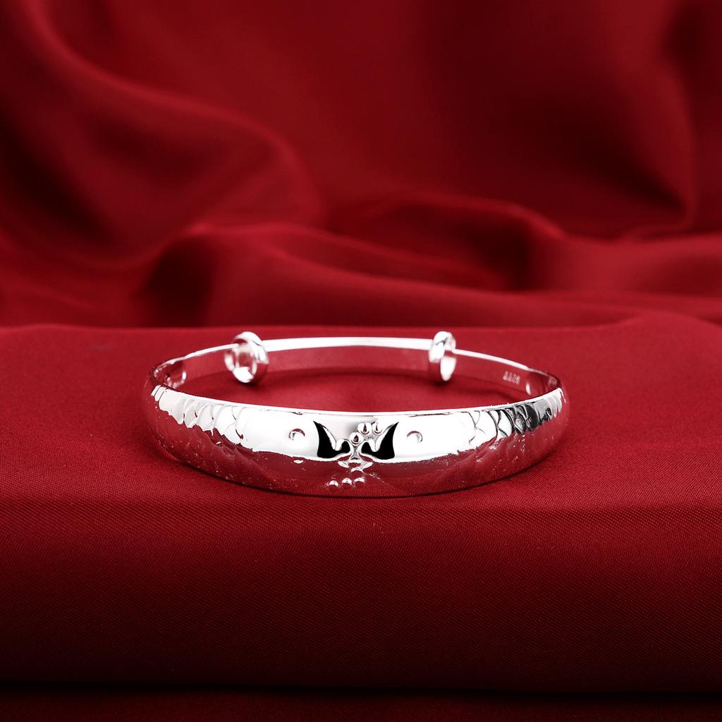 Double Fish Bracelet Classic Fish Bead Bracelet Double Fish Lotus Flower Bracelet White Copper Plated Silver Bracelet