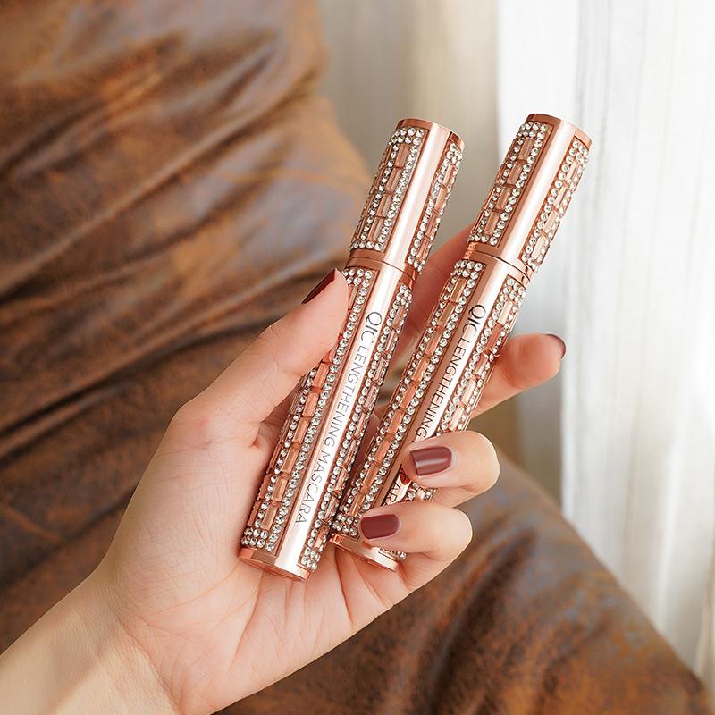 Color Broken Diamond Mascara, Waterproof, Natural Curl, Non-Smudging Peanut Silicone Brush Head Primer