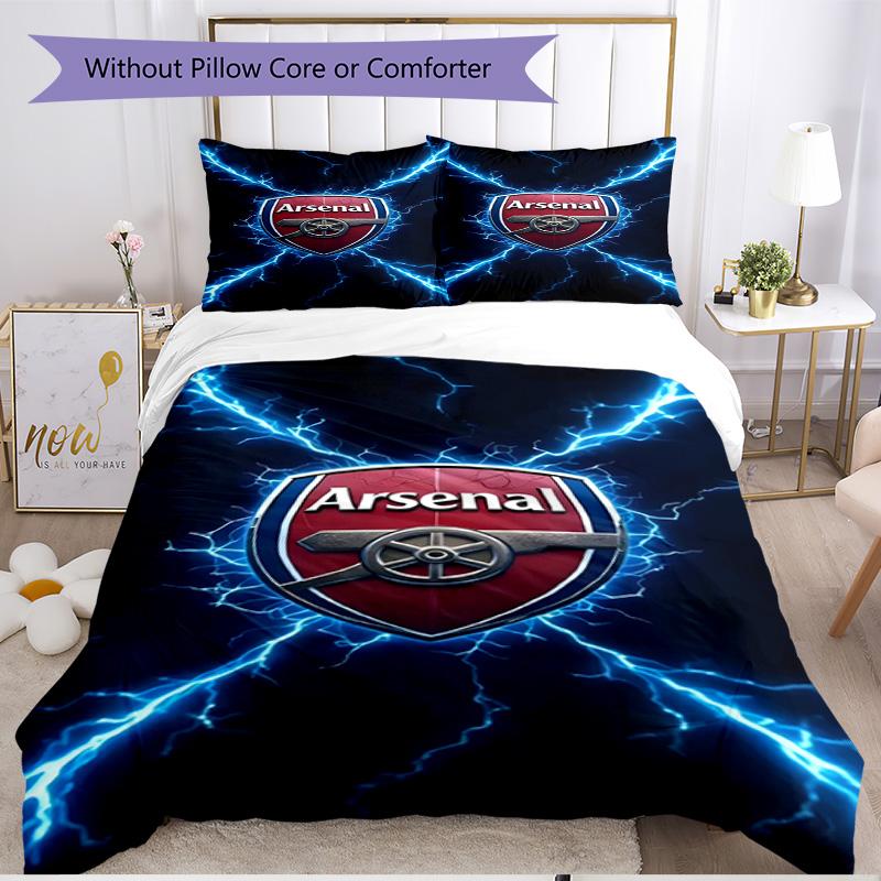 3pcs Duvet Cover Set (1*Duvet Cover + 2*Pillowcase, Without Core), football team.C Print Soft All‑Season Bedding Set, Home Bedroom Decor Gift