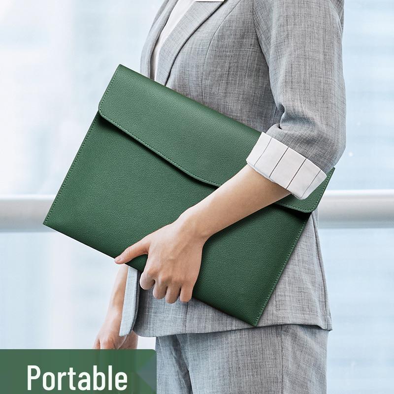 Кожаная папка-регистратор формата А4: Водонепроницаемый, утолщенный органайзер для деловых документов с застежкой-кнопкой