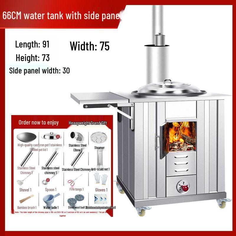 Portable Stainless Steel Wood Stove for Outdoor Cooking