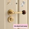Middle Ancient Style Walnut Ball Indoor Door Lock, Household Silent Wooden Door, Split Handle Lock