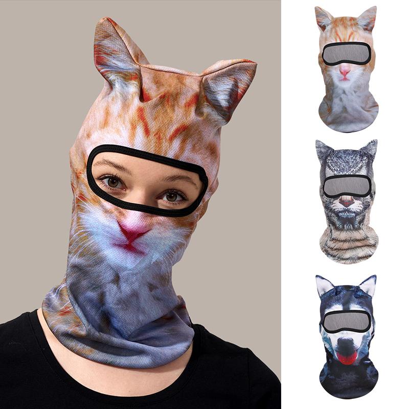 Маска Красной Шапочки для мужчин и женщин, смешная с ушками, милый 3D-узор, для активного отдыха, с животным принтом, для Хэллоуин-вечеринок