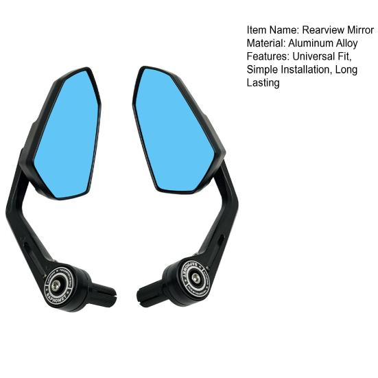 1 пара мотоциклетных зеркал заднего вида Прочная конструкция Регулируемый дизайн Универсальная посадка Простая установка Зеркала бокового вида на руле