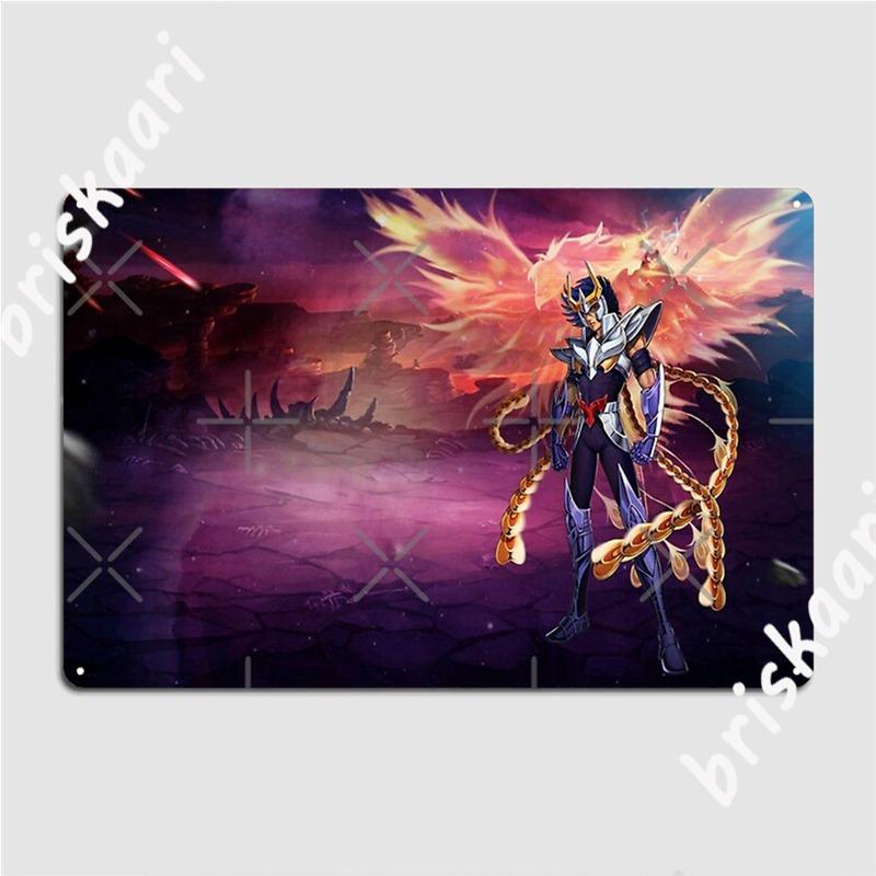 Saint Seiya Рыцари Зодиака Икки Феникс Металлические таблички Настенная роспись Паб в пещере Смешное Гаражное украшение Жестяная табличка Постеры
