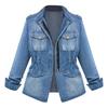 Women's Panel Denim Jacket Ladies Leopard Print Patchwork Jean Jacket With Long Sleeves