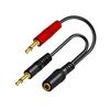 Computer Headsets Adapter 3.5mm Female to 2 Male Sound and Microphones Splitter Cable