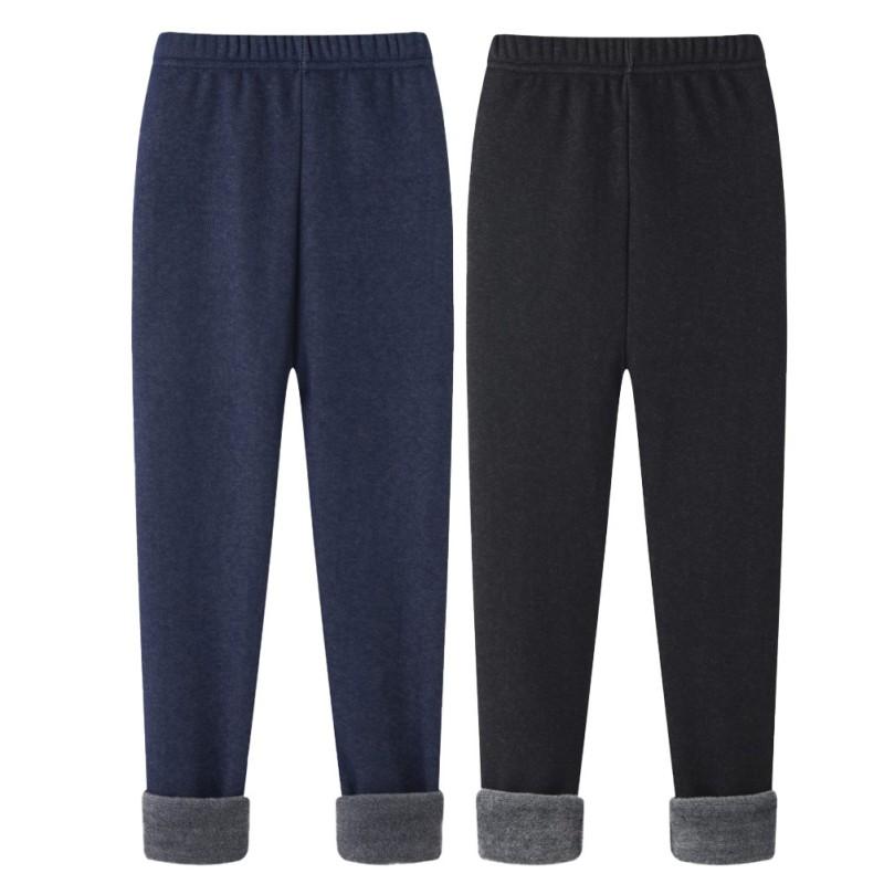 Children Baby Girls Winter Solid Pants Plush Warm Leggings Kids Girl Fleece Lined Leggings for 2-13 Years