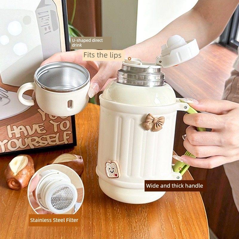 German Imported Large-Capacity Thermos Cup for Girls, High-Looking 316 Stainless Steel Water Cup with Lid, Thermos Flask, Travel Cup