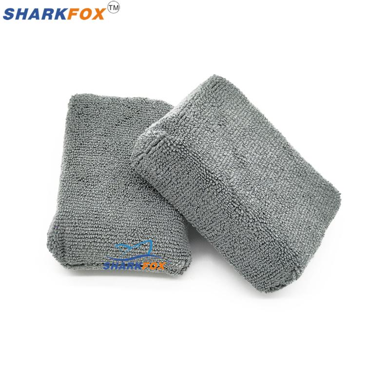 Sharkfox Прямоугольные Микрофибровые Аппликаторы и Очищающие Подушечки Губка для Нанесения Воска Синий и Серый Уход за Автомобилем Микрофибра Воск Полировка