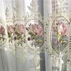 Американская роскошная тюлевая штора с вышивкой пионов для гостиной Европейские элегантные прозрачные вуалевые занавески с цветочной вышивкой для спальни