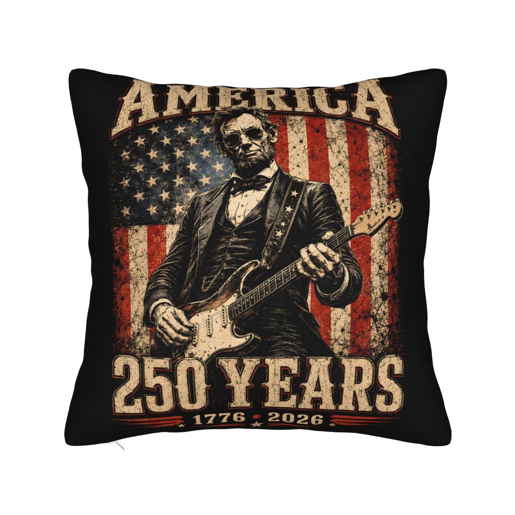 Pillow Cover President Abraham Lincoln Playing Guitar Abe Lincoln Fashion Pillow Case For Sofa Bed Living Room Pillowcases