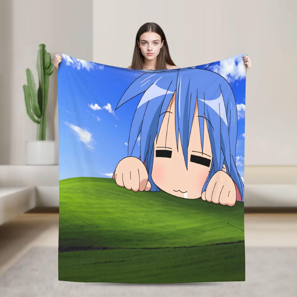 Konata izumi L-Lucky S-Star Blanket Warm Novelty Plush Bedding Throws For Child Couch Bed Flannel Bedspread Bed Cover