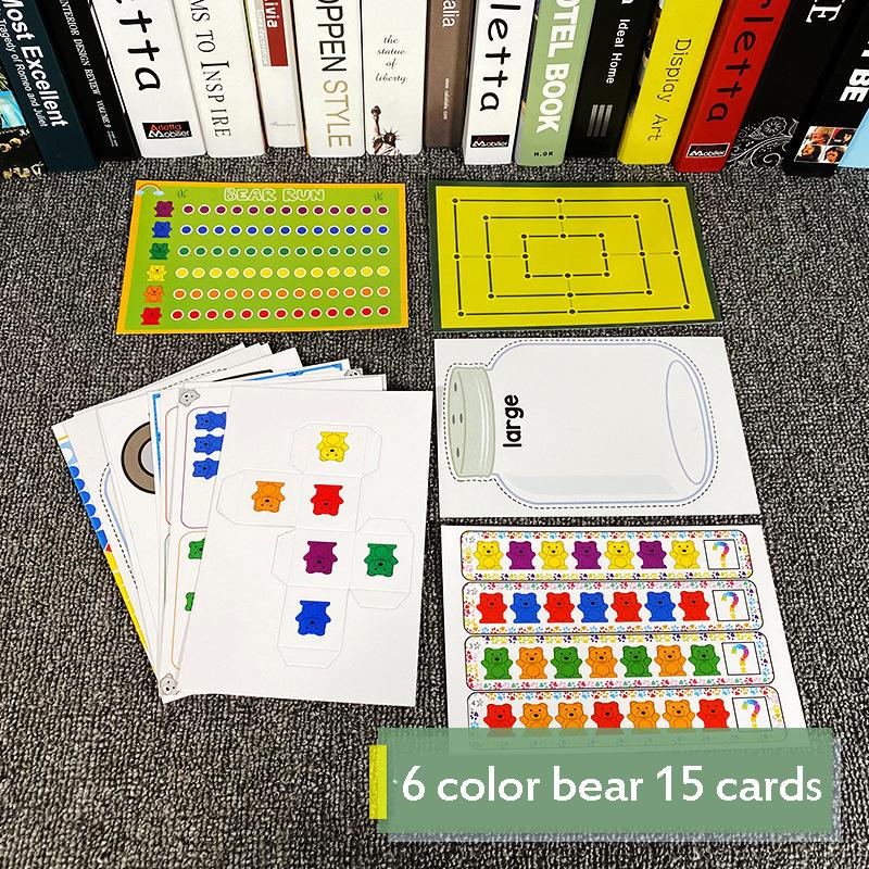 Монтессори Радуга Соответствующая игра для детей, подсчет веса, игрушка-медведь, познание животных, сортировка по цвету, обучение, сортировка, образовательный ребенок