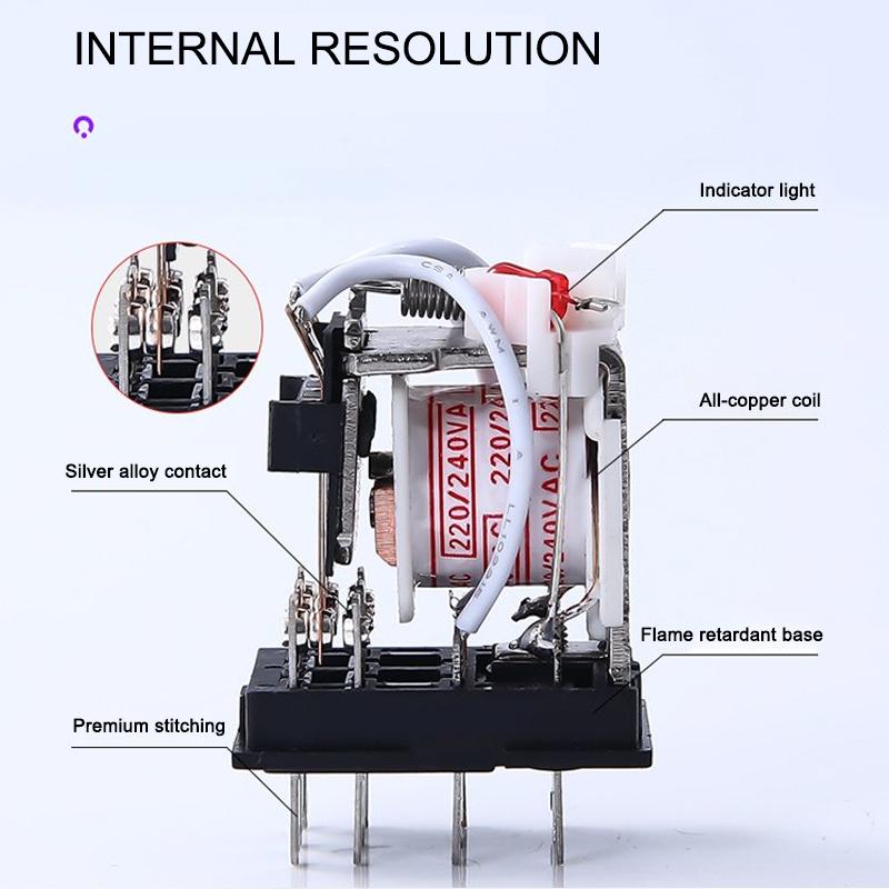 10 шт. Малое промежуточное реле AC 220V DC C24 HH52P HH53P HH62P HH63P Светодиодное общее мини-электромагнитное реле Оптовые реле 5
