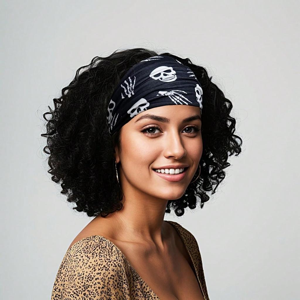 Женские широкие праздничные повязки на голову с тыквой и летучей мышью, фестивальный подарок, аксессуары для волос, тыква, роза, бохо, полиэстер, модный всесезонный женский шарф, осенняя повязка для волос