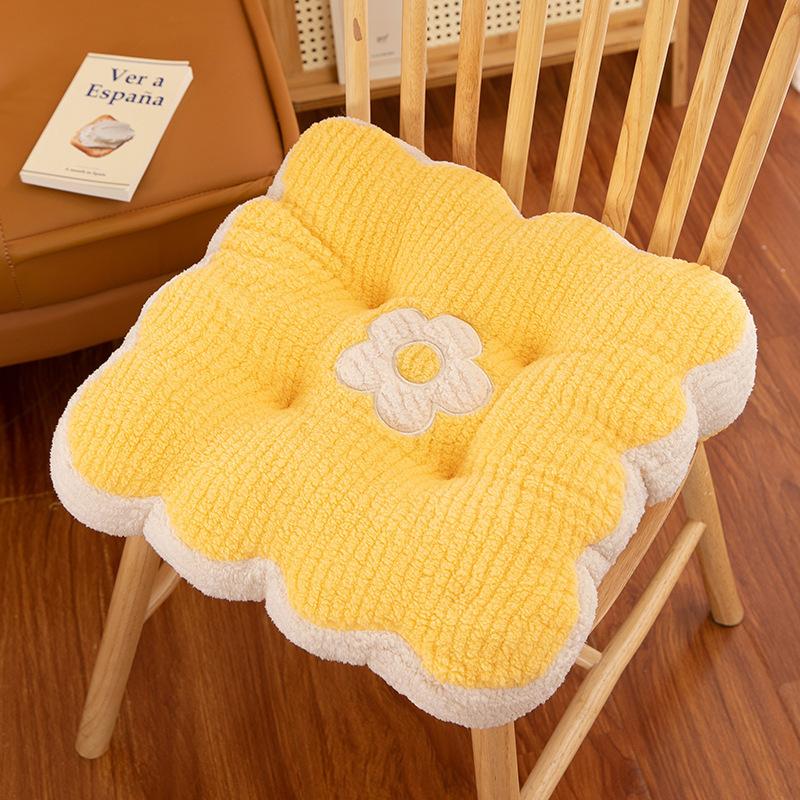 New Solid Color Simple Biscuit Comfortable Cushion Round Waist Protection Cushion Office Seat Square Breathable Cushion Gift