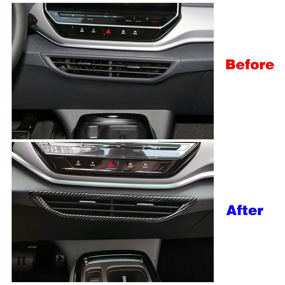 Для Volkswagen VW ID.4 ID4 2024 2024 2024 Деталь интерьера автомобиля Рестайлинг Панель приборов Центральный воздуховод кондиционера Рамка накладка Наклейка