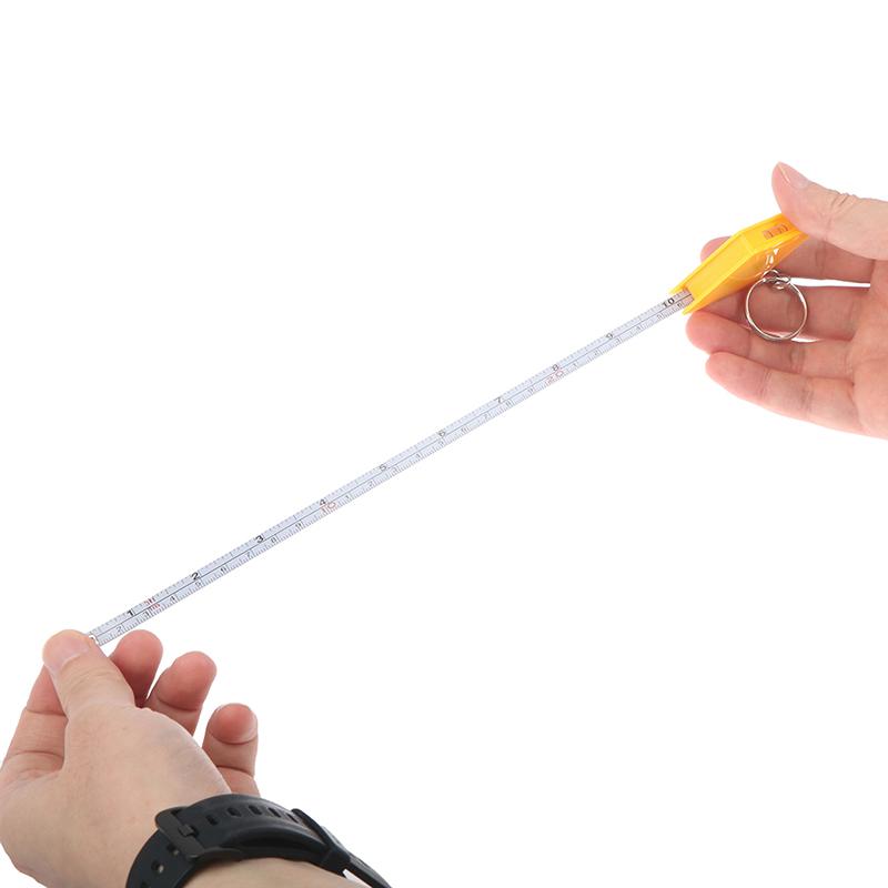 1M Portable Mini Multifunctional Keychain Square Steel Tape Measure With Gradienter