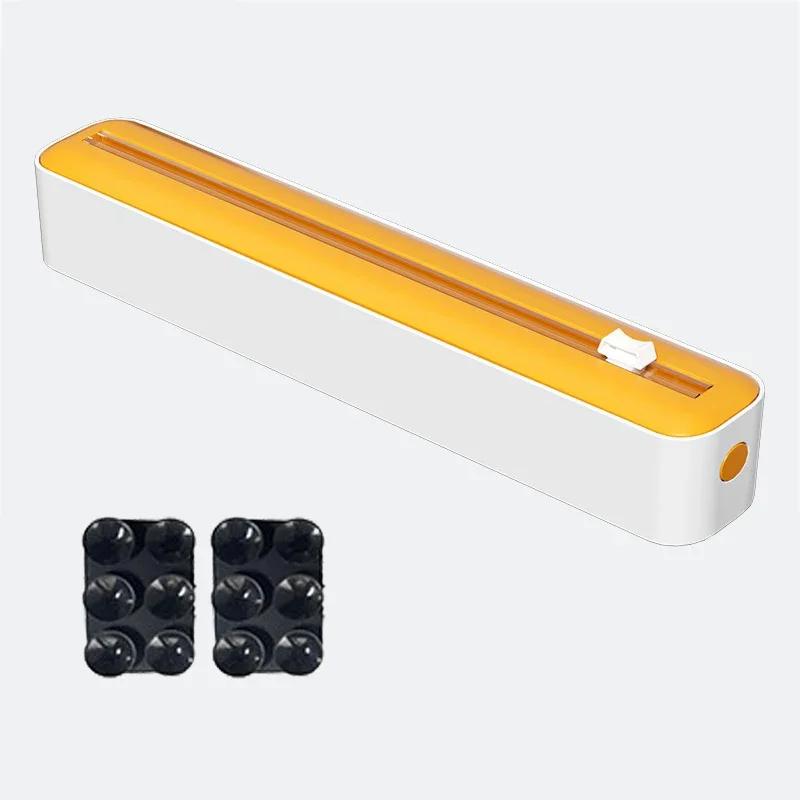 Диспенсер для пищевой пленки 2 в 1, диспенсер для обертывания с резаком, ящик для хранения, резак для алюминиевой фольги, настенная полка, кухонный органайзер