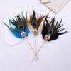 1 Piece of Sturdy and Gorgeous Alloy Headwear Peacock Feather Hairpin Bright and Exquisite Color Elegant and Durable