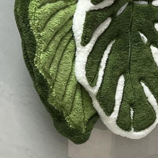 Зеленый Лист Ручное Полотенце Мягкое Впитывающее Полотенце с Листом Алоказии Ручное Полотенце с Листом Монстеры с Петлей для Подвешивания для Дома Ванной Кухни