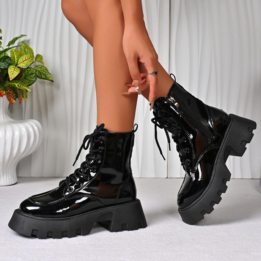 Осень И Зима Круглый Носок Повседневные На Толстой Подошве Удобные Рыцарские Сапоги Модные И Удобные Межподошва Женские Сапоги