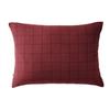 Woven-dyed Pillowcase Large Checks Deco "Gaïa Match" 60 X 60 Cm & 50 X 70 Cm "Cotton Gauze" - Gaïa Match Wine Lees - 50 X