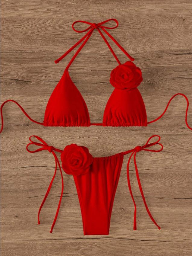 1011 new three-dimensional flower women's swimsuit bikini suit fashionable sexy swimsuit bikini women