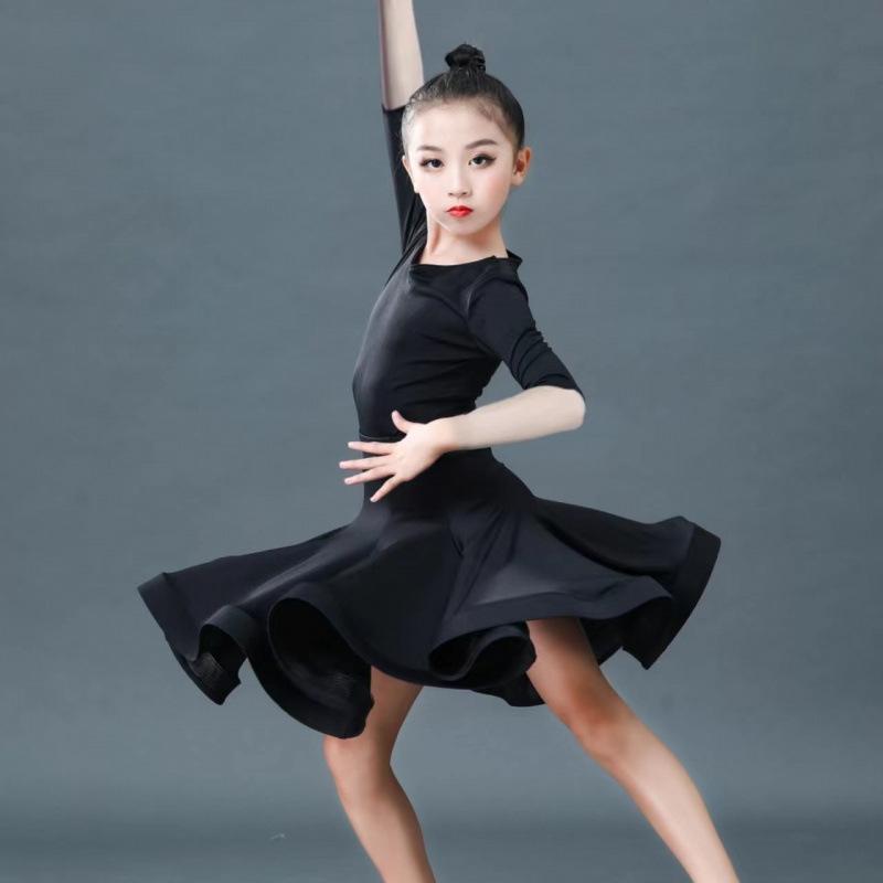 Профессиональное платье для латинских танцев для девочек, костюмы для соревнований, детское современное платье для латинских танцев, бальная вечеринка, детская танцевальная одежда