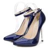 Sexy Ankle Strap High Heels Pumps Shoes Woman Fashion Designer Black Red Gold Blue Women's Stiletto Heels Shoes Ladies New